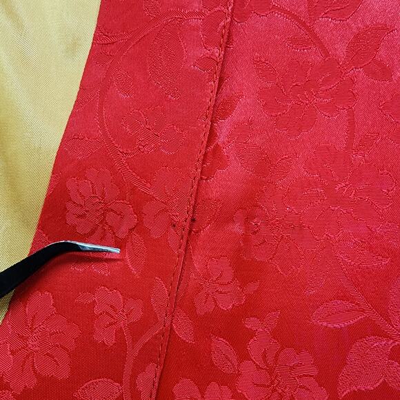 Vintage 50s Levi's Western Wear Big E Short Horn Poker Vest Mens M Red Jacquard - Picture 3 of 9